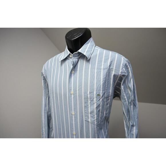 Lacoste Dress Shirt Alligator Striped Long Sleeve Mens Size EUR 40 US Medium - Picture 3 of 9